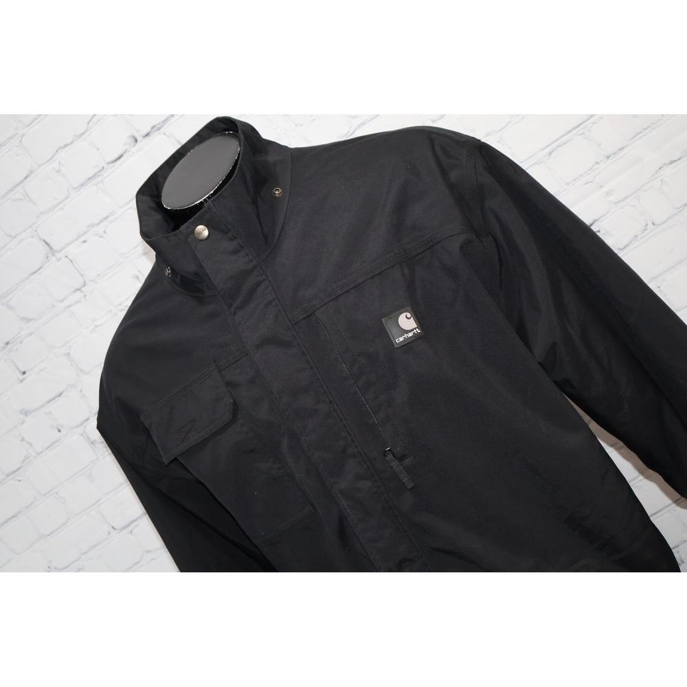 Carhartt Jacket Mens XLT TALL Black Waterproof Breathable Workwear Rain Coat